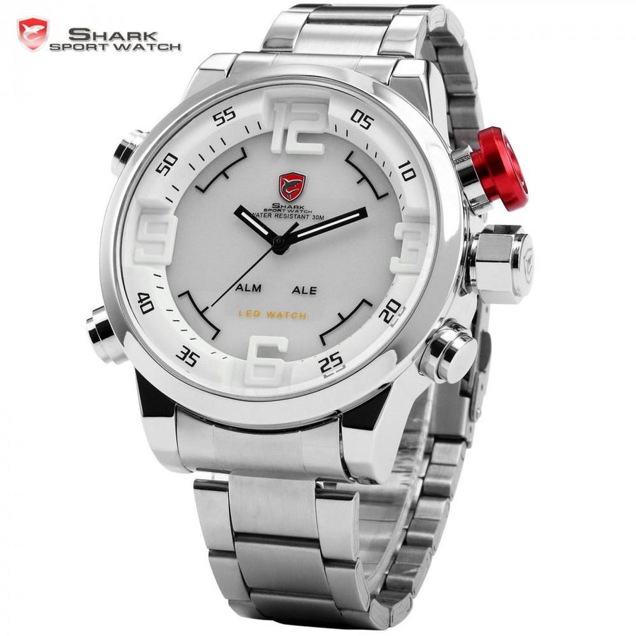 Gulper Shark Sport Watch Silver/White/Red