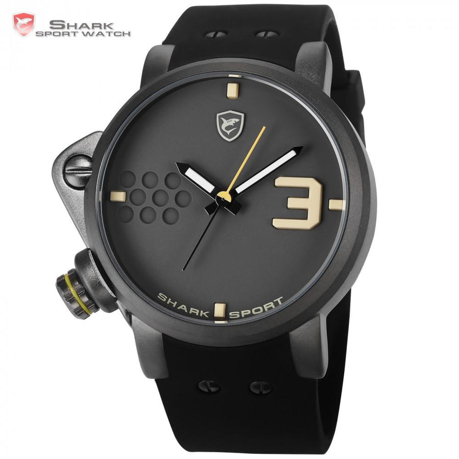 Salmon SHARK Sport Watch Yellow Men Man Top Brand Luxury Quartz-Watches Silicone Watches Waterproof Relogio Heren Hodinky /SH519